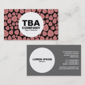 Cirkel - Bladeren - Zacht roze op zwart Visitekaartje (Voorkant / Achterkant)