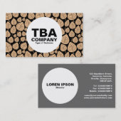 Cirkel - bladeren - Zand op zwart Visitekaartje (Voorkant / Achterkant)