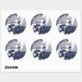 CIRKEL BLAUW RONDE STICKER (Vel)