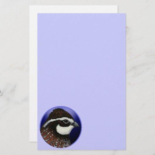 Cirkel Bobwhite Quail Head Briefpapier (Voorkant / Achterkant)
