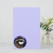Cirkel Bobwhite Quail Head Briefpapier (Staand voorkant)