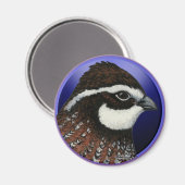 Cirkel Bobwhite Quail Head Magneet (Voorkant / Achterkant)