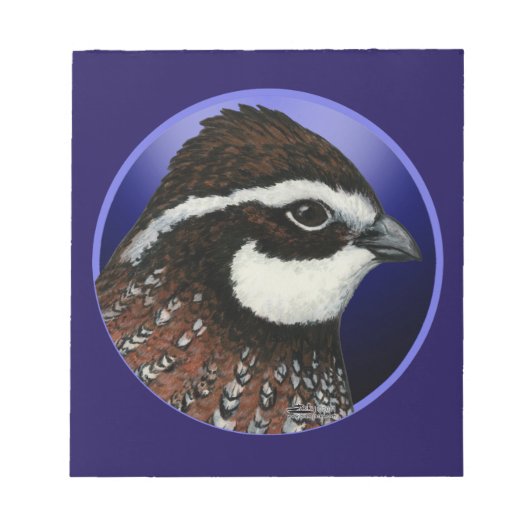 Cirkel Bobwhite Quail Head Notitieblok (Voorkant)