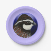Cirkel Bobwhite Quail Head Papieren Bordje (Voorkant)