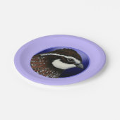 Cirkel Bobwhite Quail Head Papieren Bordje (Gekanteld)