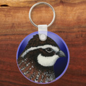 Cirkel Bobwhite Quail Head Sleutelhanger (Voorkant)
