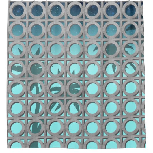 Cirkel Breeze Blocks Douchegordijn (Voorkant)