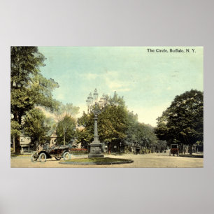 Cirkel, buffel NY 1913 Vintage Poster