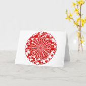 Cirkel Chinese Zodiac Papercut Kaart (Gele Bloem)