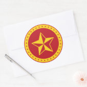 Cirkel Communistische Rode Ster Sticker (Envelop)
