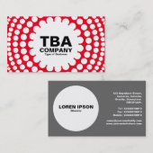 Cirkel - Concentric Spots - White op Red e6001c Visitekaartje (Voorkant / Achterkant)