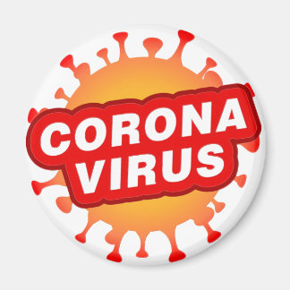 Cirkel Covid19 Magnet CoronaVirus-tekststructuur