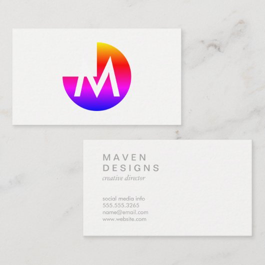 Cirkel / Drie kwart (kleurrijk) Visitekaartje (Voorkant / Achterkant)