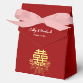 Cirkel dubbel geluk bloem chinese bruiloft bedankdoosjes (Voorkant)