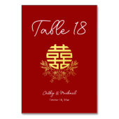 Cirkel dubbel geluk bloem chinese bruiloft kaart (Achterkant)