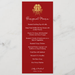 Cirkel dubbel geluk bloem chinese bruiloft menu