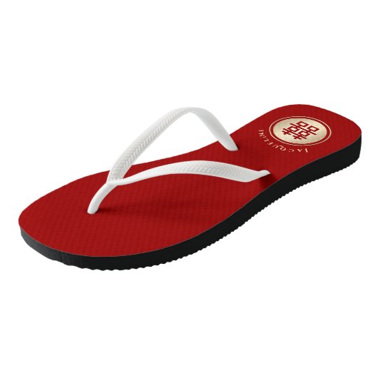 Cirkel dubbelgeluk Teenslippers van het Chinese hu (Schuin)