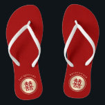 Cirkel dubbelgeluk Teenslippers van het Chinese hu<br><div class="desc">Ontworpen door: fat*fa*tin. Eenvoudig aan te passen met uw eigen tekst,  foto of afbeelding. Voor douaneverzoeken,  te contacteren gelieve vet*fa*tin direct. Aangepaste kosten zijn van toepassing op www.zazzle.com/fat_fa_tin www.zazzle.com/color_therapy www.zazzle.com/fatfatin_blue_knot www.zazzle.com/fatfatin_red_knot www.zazzle.com/fatfatin_box www.zazzle.com/fatfatin_ink</div>