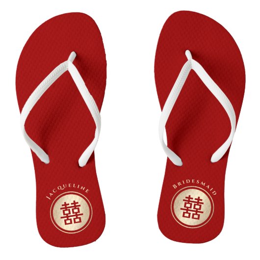 Cirkel dubbelgeluk Teenslippers van het Chinese hu (Voetbed)