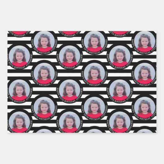 Cirkel één Fijne verjaardag van de Groet van de Fo Inpakpapier Vel (Voorkant 3)