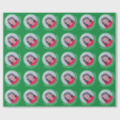 Cirkel één Foto met Birthday Greeting - Groen Cadeaupapier (Vlak)