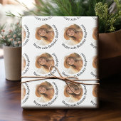 Cirkel één Foto met Birthday Greeting - Wit Cadeaupapier