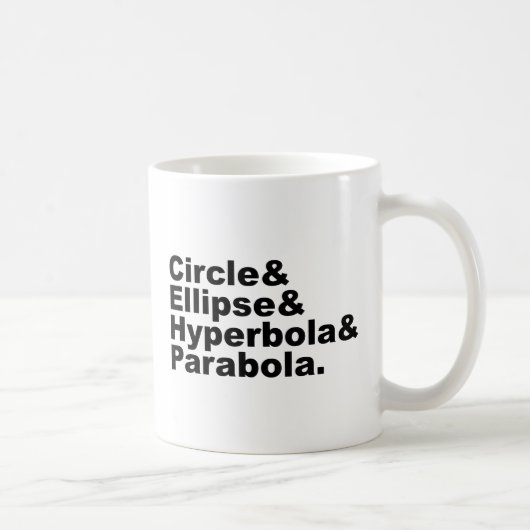 Cirkel Ellips Hyperbool Parabool | Kegelsneden Koffiemok (Rechts)