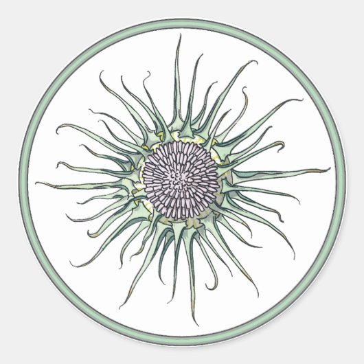 Cirkel en draaibloem Ronde Sticker (Voorkant)