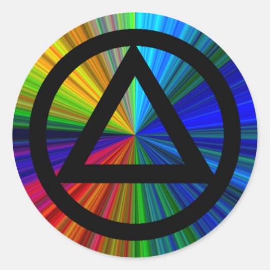 Cirkel en Driehoek Herstel Soberheid Sticker (Voorkant)