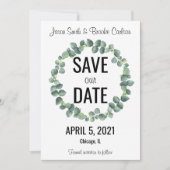 Cirkel Eucalyptus "Save our Date"-Kaarten Kaart (Voorkant)