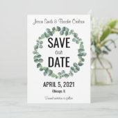Cirkel Eucalyptus "Save our Date"-Kaarten Kaart (Staand voorkant)
