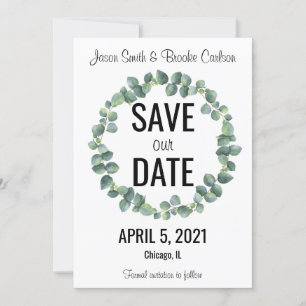 Cirkel Eucalyptus "Save our Date"-Kaarten Kaart