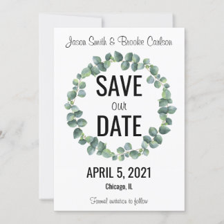 Cirkel Eucalyptus "Save our Date"-Kaarten Kaart