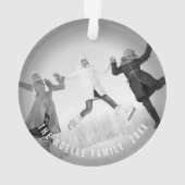 Cirkel Falalalala Bold Script Foto Rood kerstfeest Ornament (achterkant)