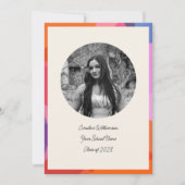 Cirkel Foto Kleurrijke Rand Moderne Afstuderen Aankondiging (Voorkant)