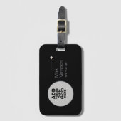 Cirkel foto reizen zwart & stijlvol bagagelabel (Voorkant (verticaal))