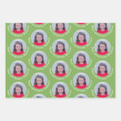 Cirkel Foto van Birthday Greeting Red Blue Green Inpakpapier Vel (Voorkant 2)
