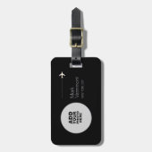 Cirkel Foto zwart Bagagelabel (Voorkant verticaal)