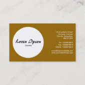 Cirkel - Geel gele meeuw - Dieep Golden Brown Visitekaartje (Achterkant)