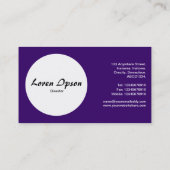 Cirkel - Gele legende meeuw - Diep Paars Visitekaartje (Achterkant)