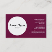 Cirkel - Gele legermeeuw - Diepe Crimson Visitekaartje (Achterkant)