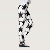 Cirkel geometrisch patroon van zwarte en witte ste leggings (Rechts)