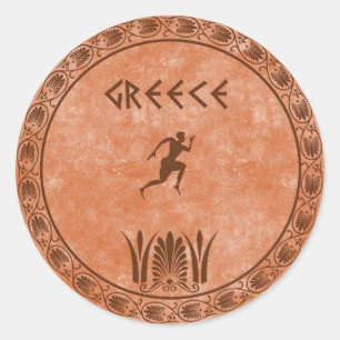 cirkel Grieks ontwerp Ronde Sticker