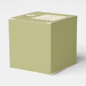 Cirkel Groen en Crème Monogram Favor Box Bedankdoosjes (Voorkant Zijde)