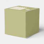 Cirkel Groen en Crème Monogram Favor Box Bedankdoosjes (Achterkant)