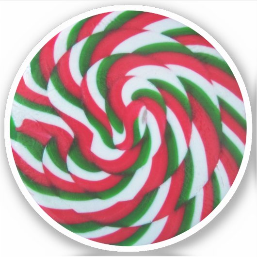 Cirkel groen rood en wit Snoep Vorm Foto Sticker (Voorkant)