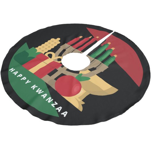 cirkel Happy Kwanzaa kerstboom rok (Gekanteld)