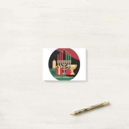 cirkel Happy Kwanzaa Post-it® Notes (Op bureau)