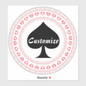 Cirkel Harten Zwarte Schop Thunder_Cove Sticker (Vel)
