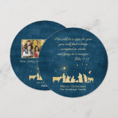 Cirkel kerstkaarten met nerviteitsgevoel feestdagenkaart (Voorkant / Achterkant)